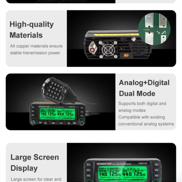 ZASTONE DM9100 Digital DMR Car Walkie Talkie 25W Dual Time Slots GPS APRS Dual Band Transceiver Digital Car Radio - Image 3