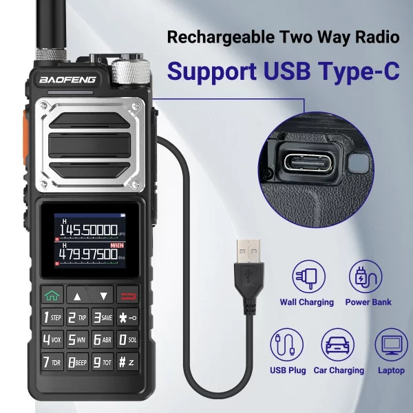 Baofeng UV-25 10W Tactical Walkie Talkie Wireless Copy Frequency Military Two Way Radio USB Charger Long Range Ham Radio - Image 5